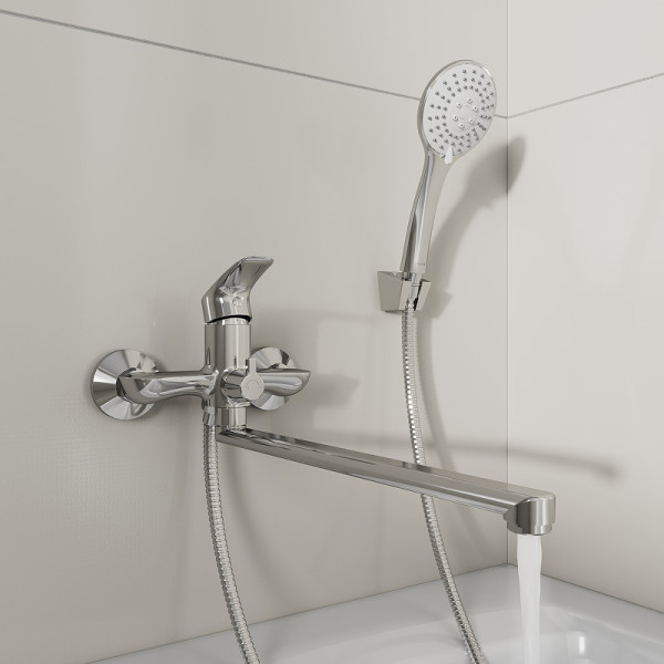 Смеситель для ванны и душа Milardo Rora с душевым комплектом, хром (RORSB00M10) Смеситель для ванны и душа Milardo Rora с душевым комплектом, хром (RORSB00M10)