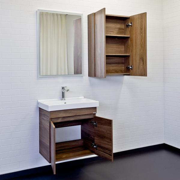 Тумба подвесная с раковиной Comforty Осло 600x400x630 дуб темно-коричневый (00-00011149)