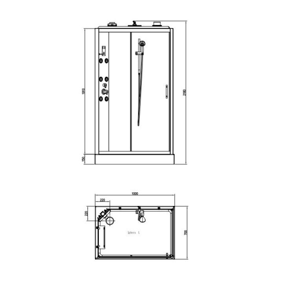 Кабина гидромассажная BandHours Sphera L 100х70х217 Кабина гидромассажная BandHours Sphera L 100х70х217