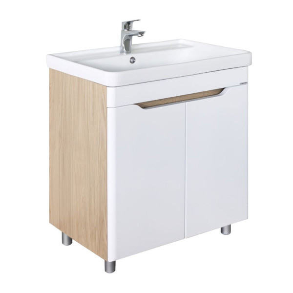 Тумба напольная Comforty Двина 710x860x475 белый матовый с раковиной (00-00018366)