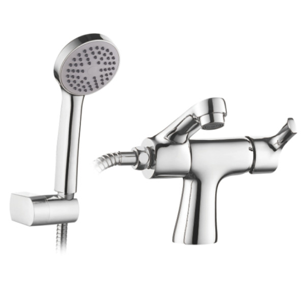 Смеситель для раковины Ledeme керамический картридж, короткий излив, с душ лейкой (L1055-16)