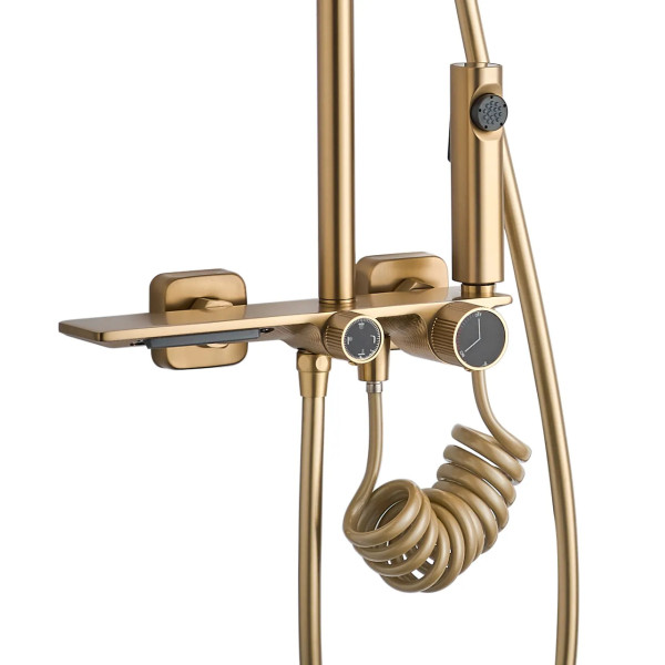 Душевая система на четыре режима Rea Helix Gold mat (REA-P6621)