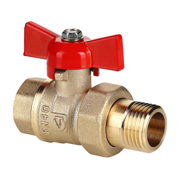 Кран 1/2" шаровый со сгоном Valtec Стандарт без покрытия (красная бабочка) VT.127.GN.04 Кран 1/2" шаровый со сгоном Valtec Стандарт без покрытия (красная бабочка) VT.127.GN.04