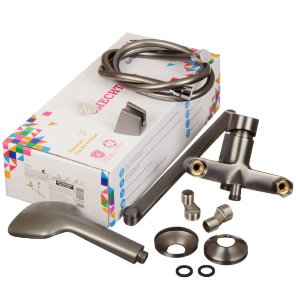 Смеситель для ванны и душа Melodia della vita Samba оружейная сталь (MDV30841gn) Смеситель для ванны и душа Melodia della vita Samba оружейная сталь (MDV30841gn)