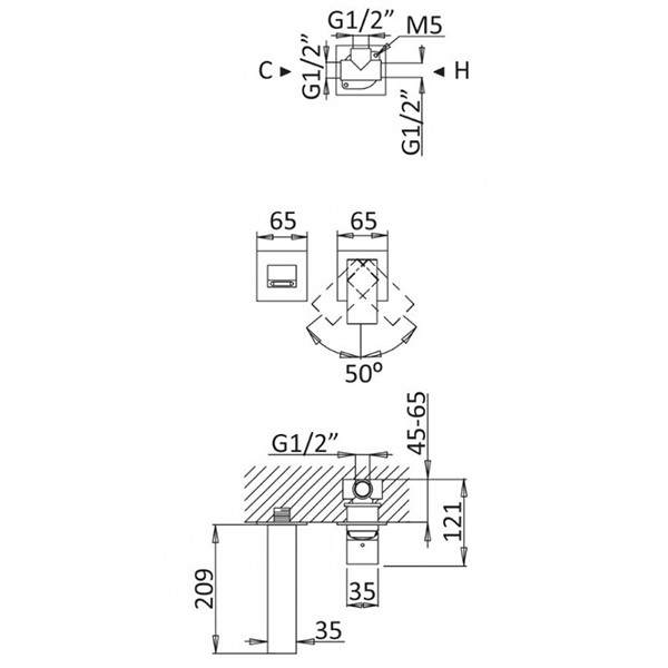 Смеситель для раковины Cezares Porta (PORTA-BLI2-BIO)