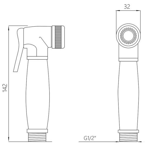 Лейка гигиеническая Melodia Retro хром (MKP24001)
