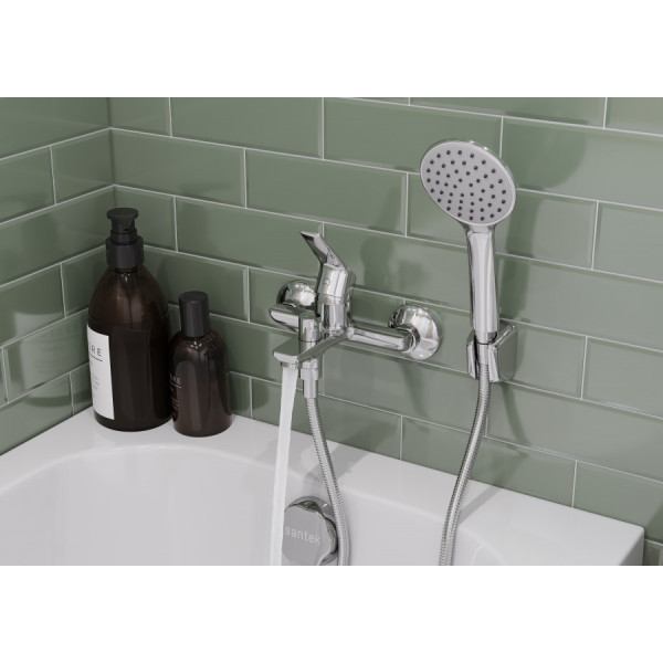 Смеситель для ванны и душа Santek Венга хром с душевым гарнитуром (WH5A1003C001) Смеситель для ванны и душа Santek Венга хром с душевым гарнитуром (WH5A1003C001)