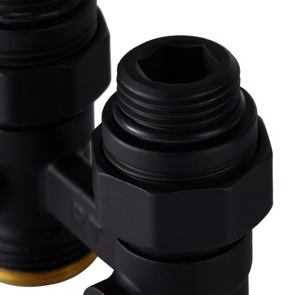 Фитинг двойной со встроенным шаровым краном Royal Thermo прямой 1/2"х3/4"EK (черный) (RANPP11234BL) Фитинг двойной со встроенным шаровым краном Royal Thermo прямой 1/2"х3/4"EK (черный) (RANPP11234BL)