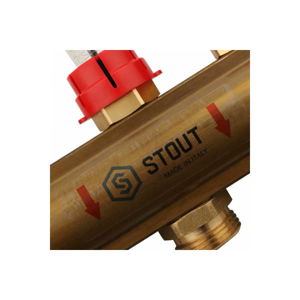 Коллекторная группа 12 отводов 1"x3/4"(18)EK в сборе с расходомерами Stout (латунь) (SMB-0473-000012) Коллекторная группа 12 отводов 1"x3/4"(18)EK в сборе с расходомерами Stout (латунь) (SMB-0473-000012)