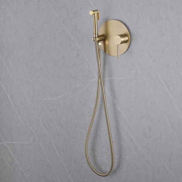 Смеситель с гигиеническим душем Abber Emotion золото матовое (AF8826G)