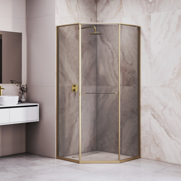 Душевой уголок RGW 80x80x200 стекло тонированное, профиль золото BRUSH (33328282-36L) Душевой уголок RGW 80x80x200 стекло тонированное, профиль золото BRUSH (33328282-36L)