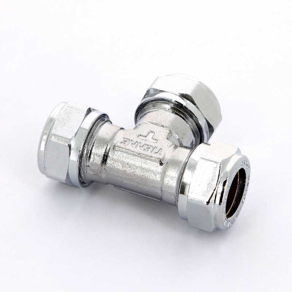 Тройник 12*12*12 (обжим) (хром) Tiemme (1130008)