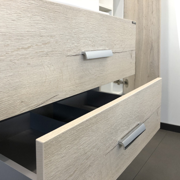 Тумба подвесная Comforty Парма 800x540x450 дуб дымчатый матовый с раковиной (00-00001526)