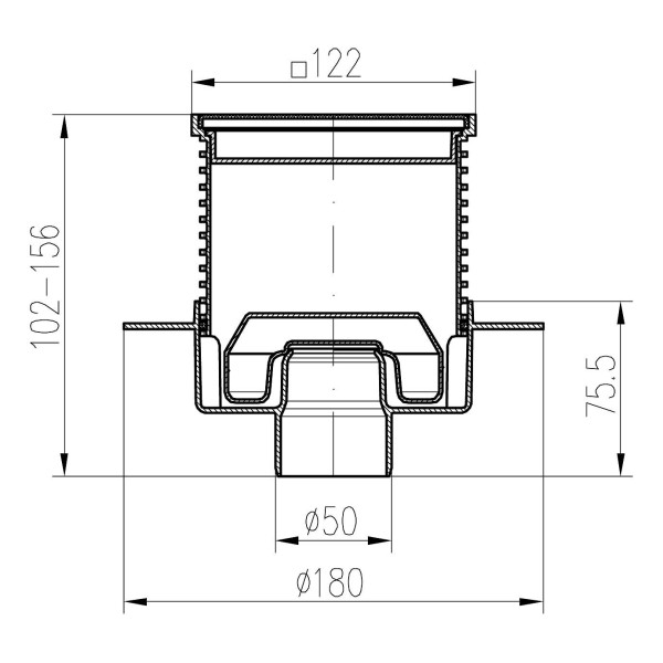 Трап MCH для пола с нижним сливом D50 решетка нерж. 150х150 c воротником нептун Трап MCH для пола с нижним сливом D50 решетка нерж. 150х150 c воротником нептун