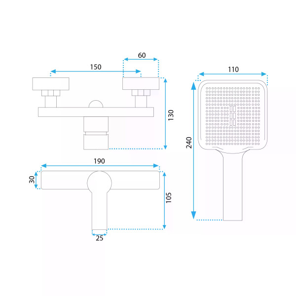Смеситель для раковины Rea Argus с душевым комплектом золото (REA-B6408) Смеситель для раковины Rea Argus с душевым комплектом золото (REA-B6408)