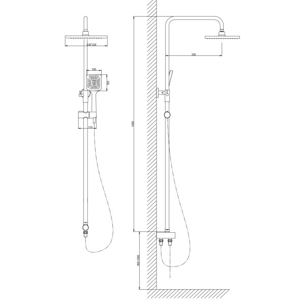 Душевой гарнитур Voda хром (VST1000-5)