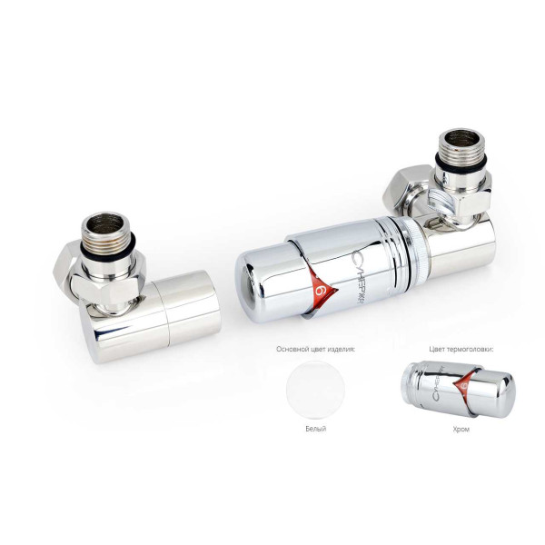 Автоматический терморегулятор Сунержа 3D правый 1/2"Нx3/4" накидная гайка набор (12-1422-6203)