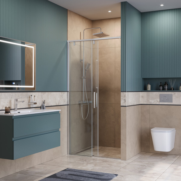 Душевая дверь BelBagno Soft Close-1 100x200 стекло прозрачное, профиль хром глянцевый (SOFT_CLOSE-1-BF-1-100-C-Cr)