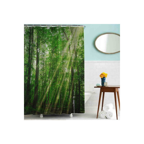 Шторка для ванны текстильная Melodia 180х180 см Лес (MZ-61)