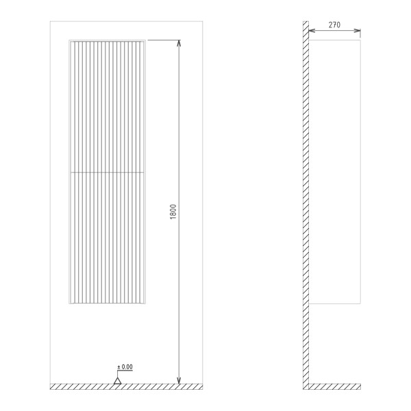 Пенал подвесной Orka Cube 400x270x1380 бежевый матовый (3000367)
