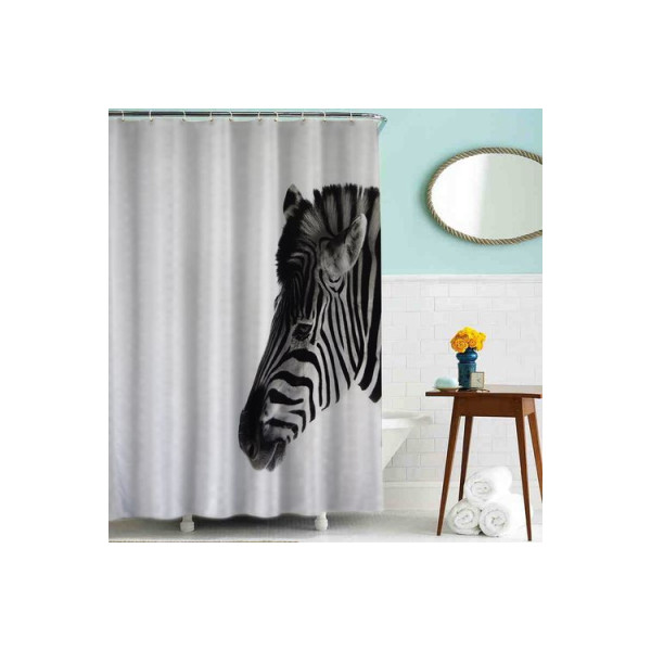 Шторка для ванны текстильная Melodia 180х200 см Зебра (MZ-46) Шторка для ванны текстильная Melodia 180х200 см Зебра (MZ-46)