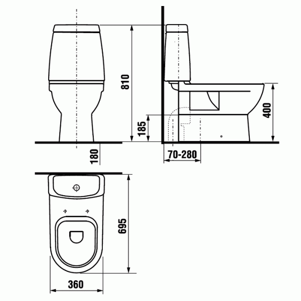 Унитаз напольный Jika Mio 360х695х400 (8.2371.6.000.000.1)