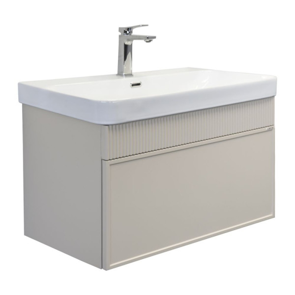 Тумба подвесная Comforty Турин 810x510x465 дуб белый матовый с раковиной (00-00009124) Тумба подвесная Comforty Турин 810x510x465 дуб белый матовый с раковиной (00-00009124)