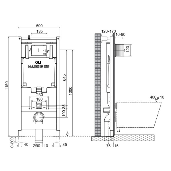 Инсталляция для унитаза Oli mechanic (300572m)