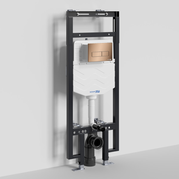 Инсталляция для унитаза WasserKRAFT Dinkel с клавишей смыва золото розовое (58TLT.010.ME.RG03)