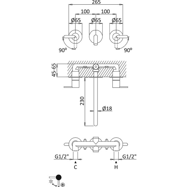 Смеситель для раковины Cezares Leaf хром глянцевый (LEAF-BLI3L-20-L-01-W0)