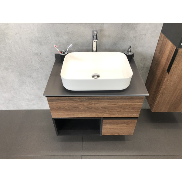 Тумба подвесная Comforty Штутгарт 750x520x685 дуб темно-коричневый (00-00001884)