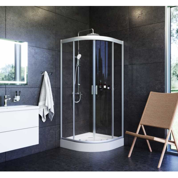 Душевой уголок Gem 90*90 стекло прозрачное, профиль матовое серебро, без поддона (W90G-401-090WT) Душевой уголок Gem 90*90 стекло прозрачное, профиль матовое серебро, без поддона (W90G-401-090WT)