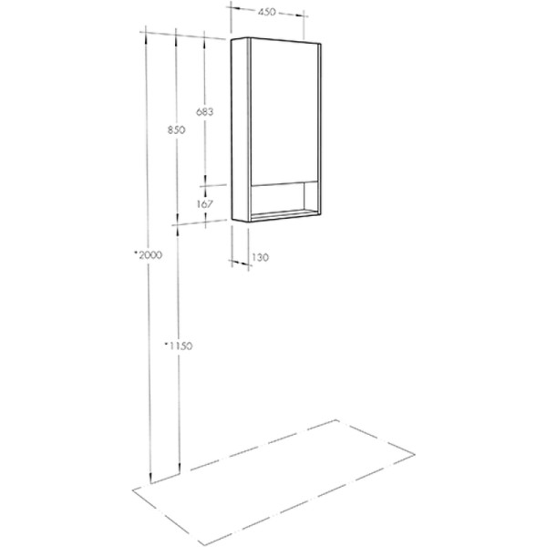 Шкаф зеркальный Aquaton Сканди 45 Белый (1A252002SD010)