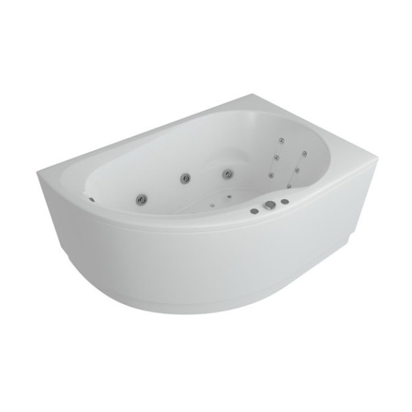 Ванна акриловая Акватек Вирго 150х100 R на каркасе, с фронтальным экраном, слив-перелив