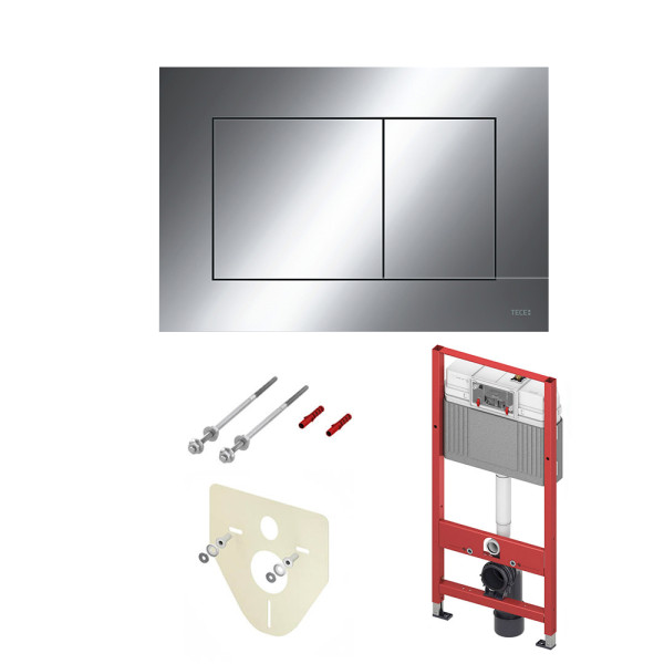 Комплект для установки подвесного унитаза TECE TECEbase 2.0 клавиша TECEnow хром глянец (K447401)