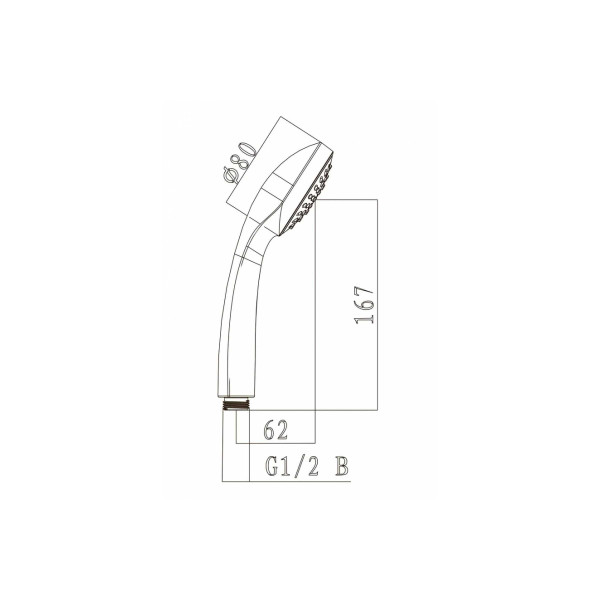 Душевая лейка Lemark 80*220 мм хром (LM0211C)