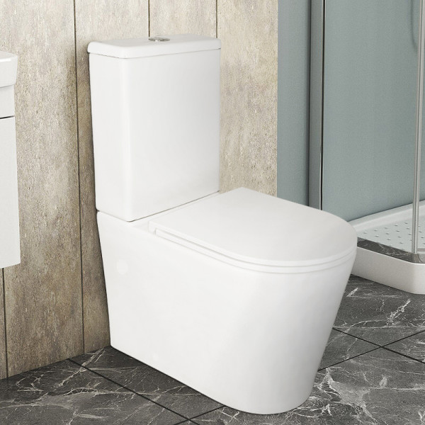 Унитаз напольный Azario Conto с сиденьем с микролифтом белый (AZ-T005BR)