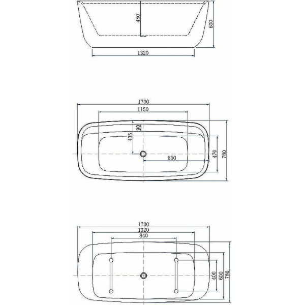 Ванна акриловая Aquanet Family Fine 170х78 белый матовый/черный матовый Black matte слив-перелив (293080) Ванна акриловая Aquanet Family Fine 170х78 белый матовый/черный матовый Black matte слив-перелив (293080)