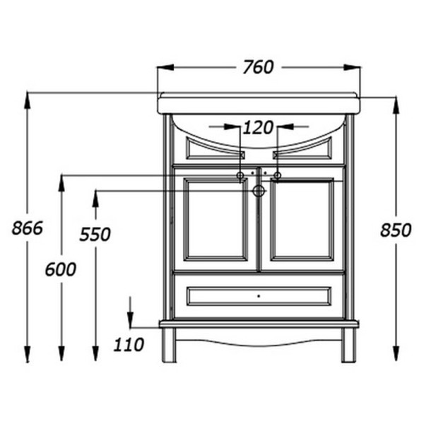 Раковина встраиваемая Dreja Альфа 55