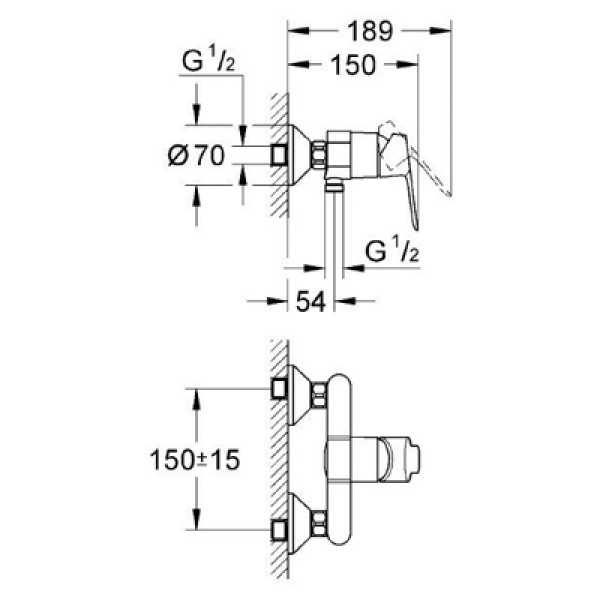 Смеситель для душа Grohe Bauloop (23340000) Смеситель для душа Grohe Bauloop (23340000)
