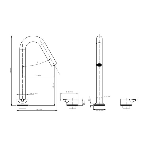 Смеситель для раковины WasserKRAFT Рейн (Rhein) розовое золото матовое (9935BRG)