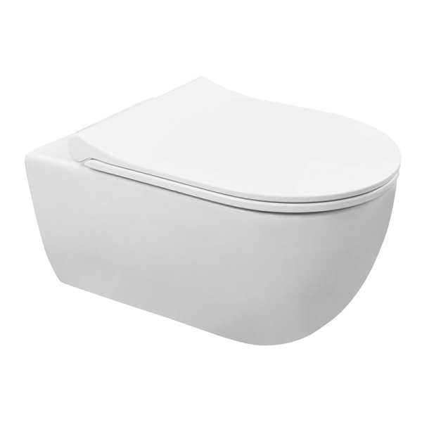 Унитаз подвесной Ferio безободковый с сиденьем микролифт 545x360x330 (87565)