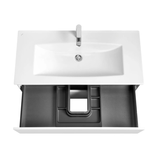 Тумба-умывальник Aquaton Сохо 100 Белый глянец/1WH501627 РаковинаЭлина 100 (1A2582K2AJ010)