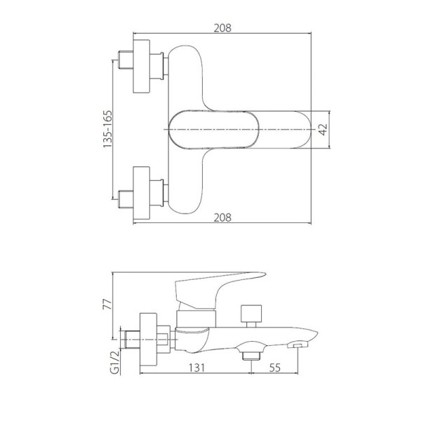 Смеситель для ванны и душа Damixa Palace Grand (461000000)