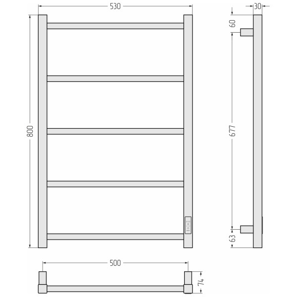 Полотенцесушитель электрический Сунержа Стилье Формат 26 800x500 матовый провод слева/справа белый (30526-8050) Полотенцесушитель электрический Сунержа Стилье Формат 26 800x500 матовый провод слева/справа белый (30526-8050)