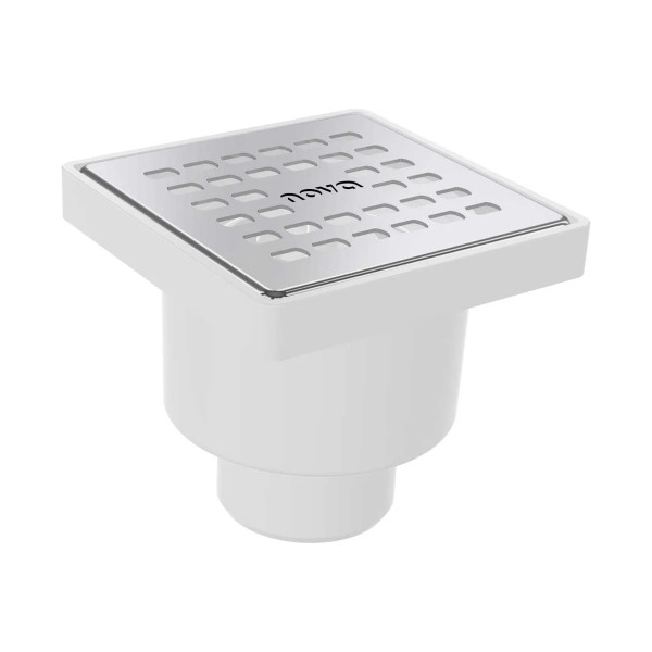 Трап вертикальный 50 мм. (100х100) Nova с решеткой из нерж.стали (сухой затвор) (5066)