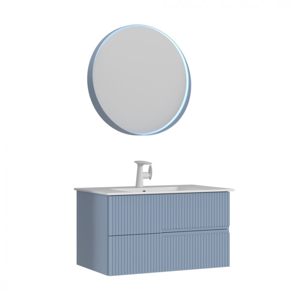 Тумба подвесная Orka Moonlight 910x510x510 с раковиной голубой матовый (5001501)