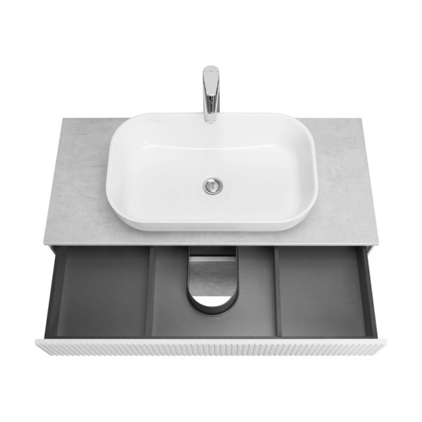 Тумба-умывальник Aquaton 100 Марбл Слэйт\Белый матовый/1A73313KLK010 Раковина Лола 60 (1A2763K4MH4C0)