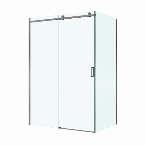 Душевой уголок BelBagno Soft Close-2 140x100x200 стекло прозрачное, профиль оружейная сталь матовая (SOFT_CLOSE-2-AH-1-140/100-C-GM)