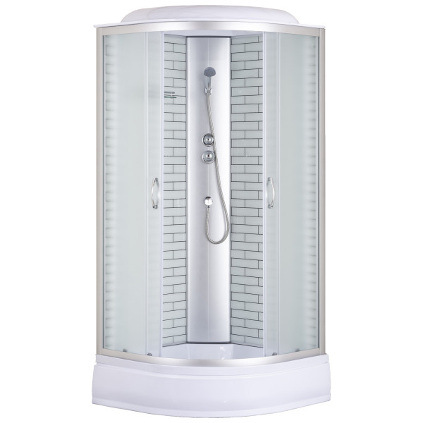 Душевая кабина Loranto 90x90x250 стекло матовое, профиль хром (CS-6690-25FW 90)